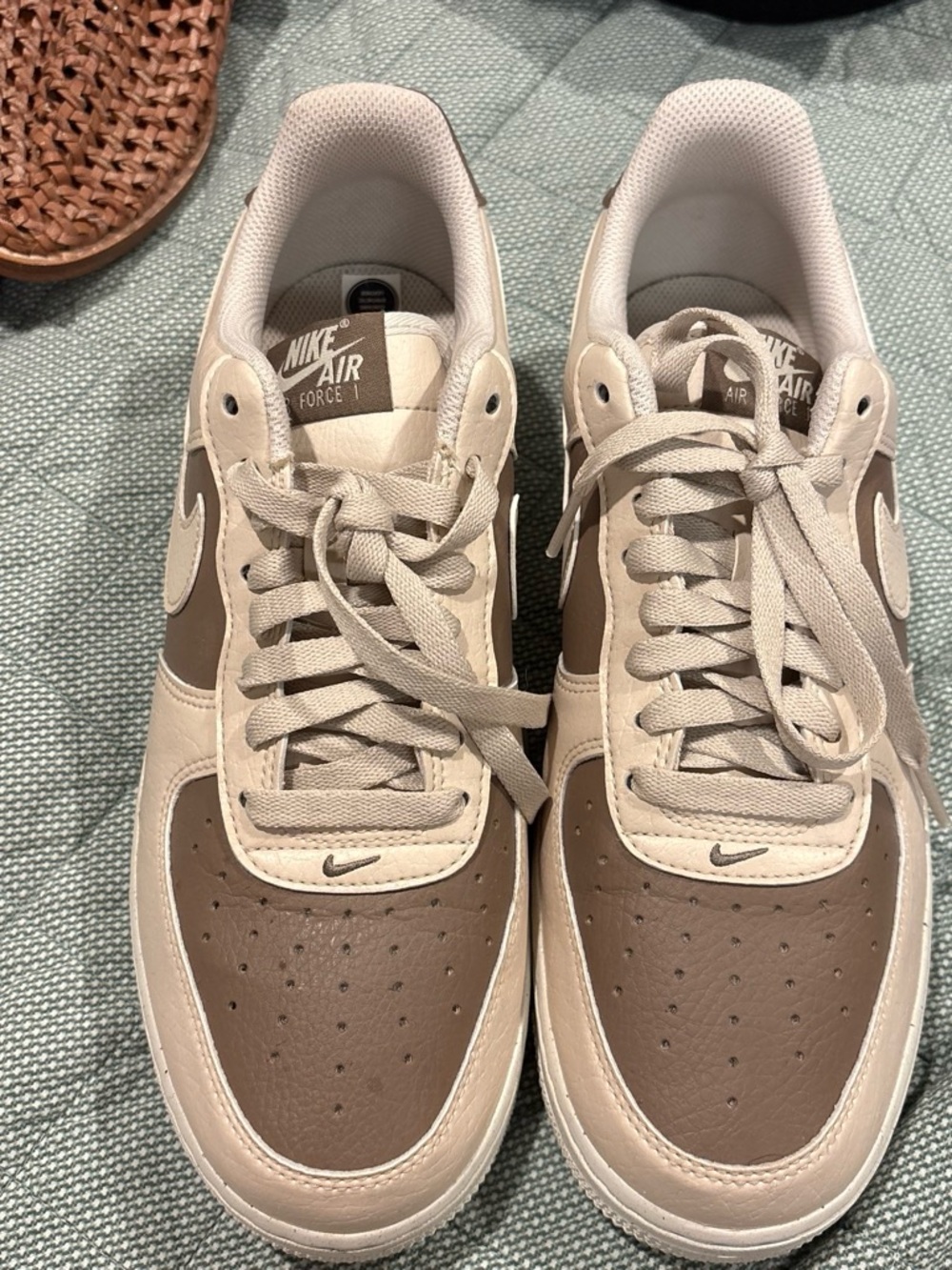 Nike Women's Air Force 1 Sneakers in Beige and Brown